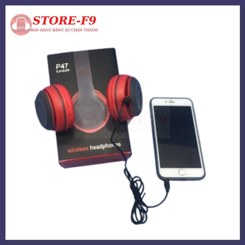 Tai Nghe Không Dây Bluetooth P47 Chụp Tai Có Khe Cắm Thẻ Nhớ