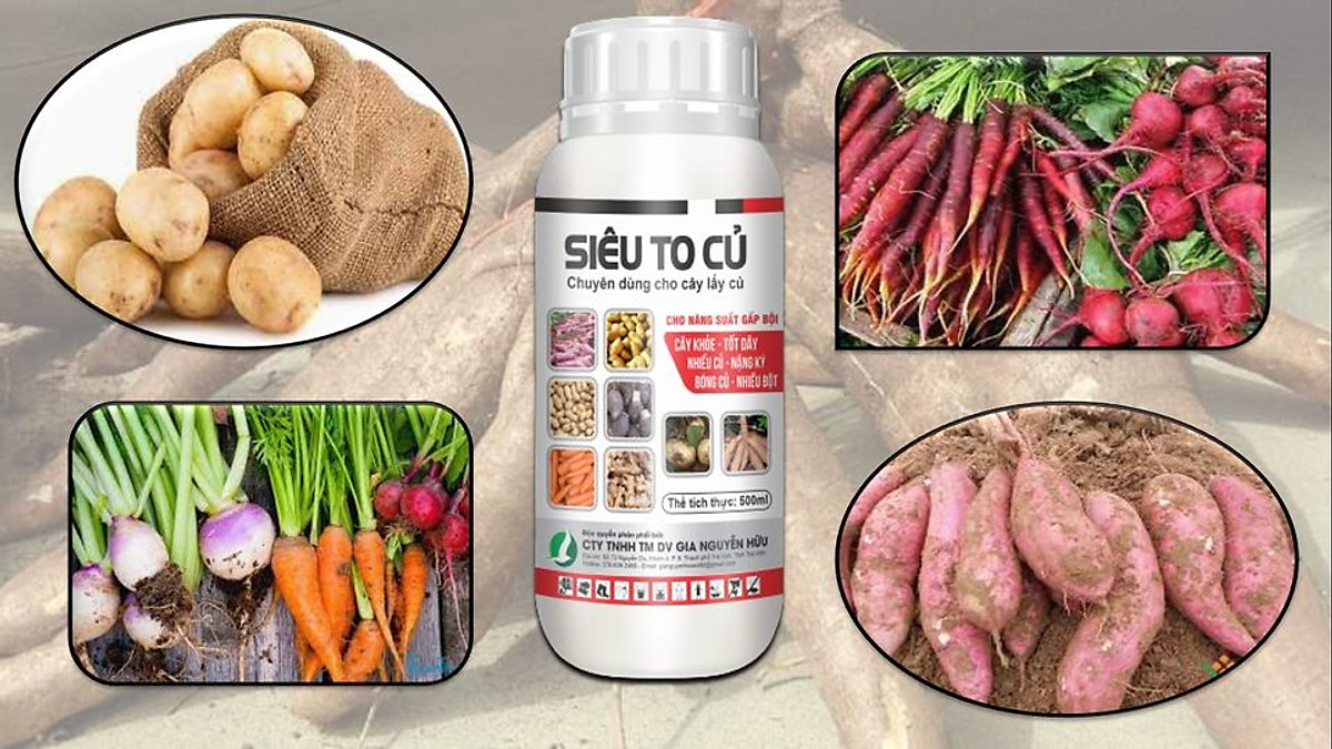 PHÂN BÓN SIÊU TO CỦ GIÚP CỦ TO NHANH, NẶNG KÍ, BÓNG ĐẸP 500ML