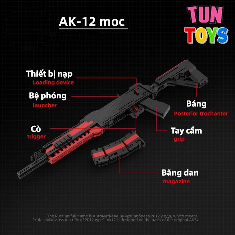 Đồ Chơi Lắp Ráp Trí Tuệ Mô Hình CSGO AK-12 MOC , 700+ Mảnh Ghép - Bản Thiết Kế Chuẩn 1:1 Của Kevin183