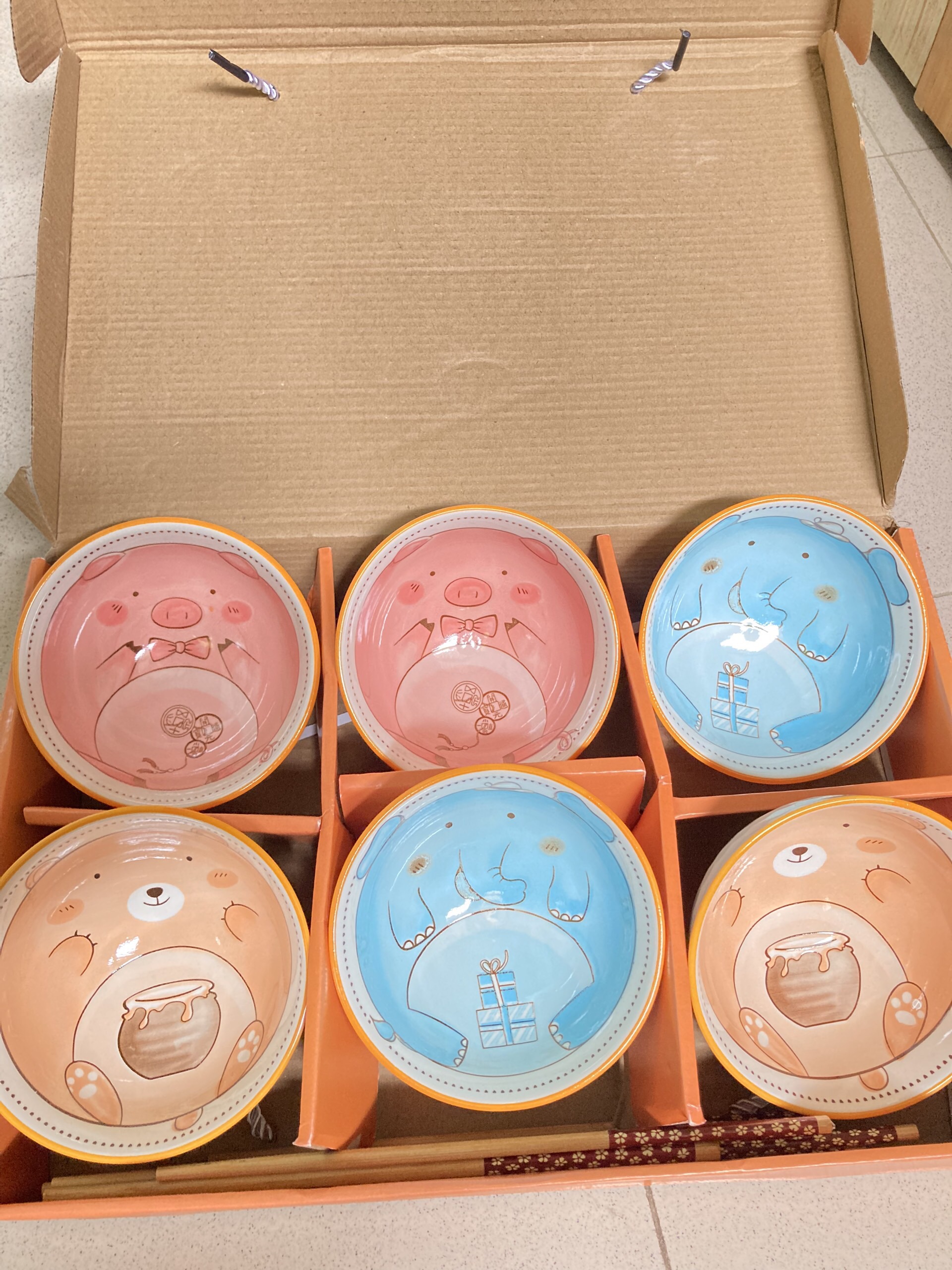 Bộ 6 chén đũa đáng yêu sang trọng