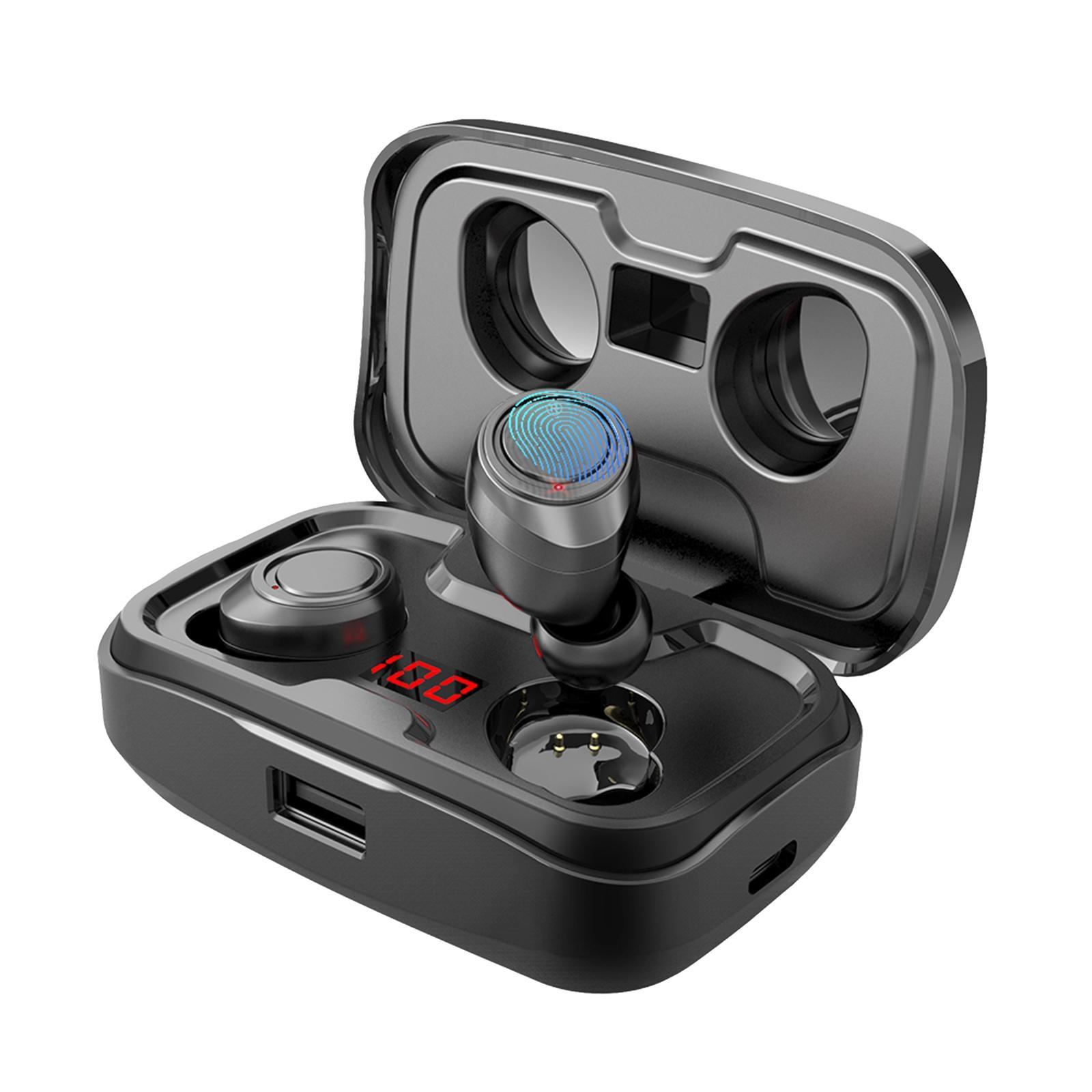 HiFi Sound Waterproof Bluetooth Earbuds Headphone Earphones 3500mAh Black