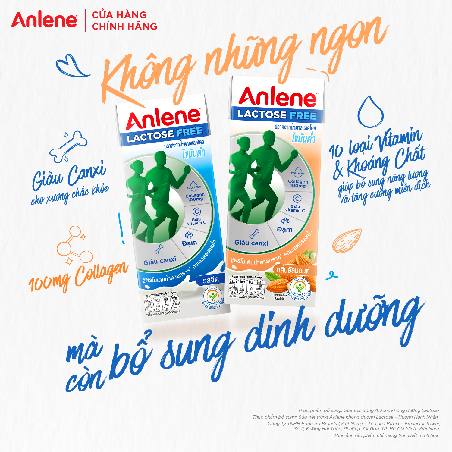 Thùng 18 hộp sữa Anlene không đường Lactose vị hạnh nhân (18 x 180ml)