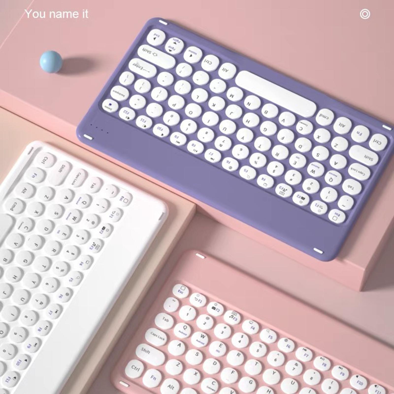 Bluetooth Keyboard Long-Lasting Battery Small Wireless Keyboard White