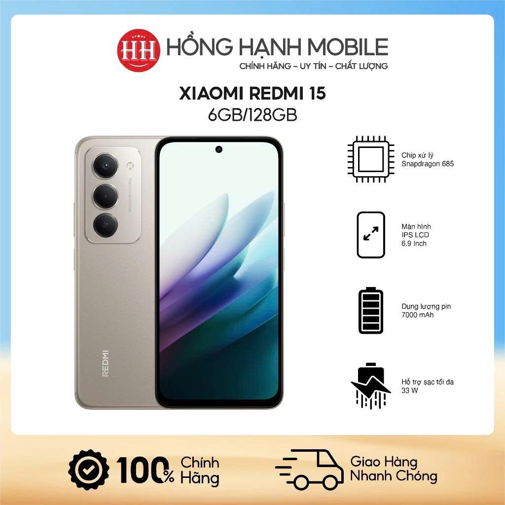 Điện Thoại Xiaomi Redmi 15 6GB/128GB - Hàng Chính Hãng