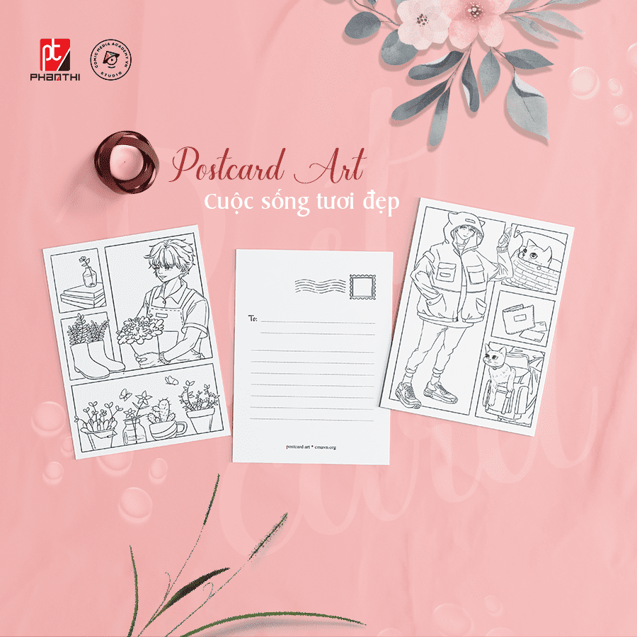Postcard Art Tô Màu CMA Studio Giấy Mỹ Thuật 300Gsm Cao Cấp 10x15cm - Cuộc Sống Tươi Đẹp Mẫu 2