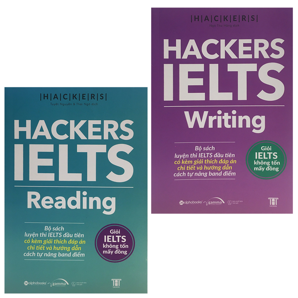 Combo 2 Cuốn Sách Luyện Thi IELTS: Hackers IELTS Reading + Hackers IELTS Writing - Tái Bản Năm 2021