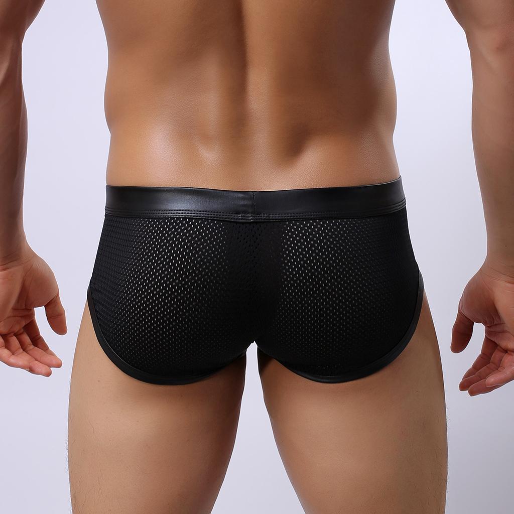 Men's Mesh Brief Sheer O-neck Short Sleeve Mesh T-Shirt Tops Set