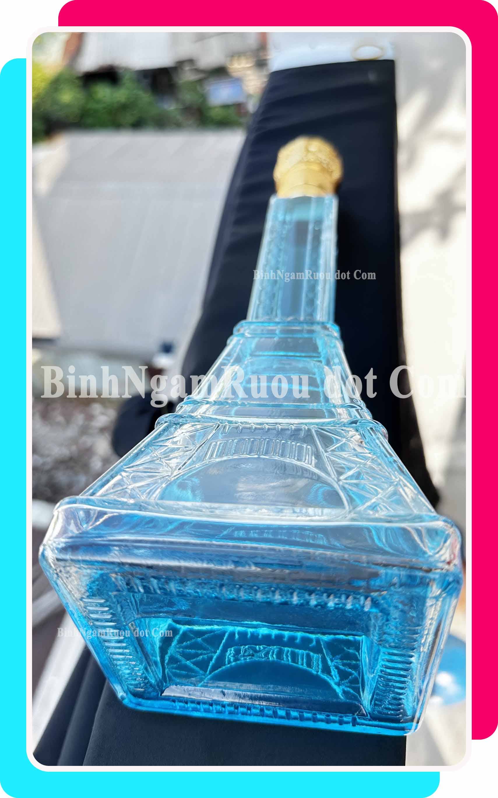 C55 Chai Đựng Rượu Thủy Tinh Tháp EIFFEL Sang Trọng - Cao Cấp 500ml - Đẹp Cao Cấp - Nắp Kín Thủy Tinh Trong - Tặng Biếu Sang Trọng