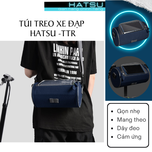 Túi treo xe đạp thể thao móc cổ lái Hatsu TR01 - màn hình cảm ứng 6.1 inch trở xuống - dây đeo tiện lợi - dành cho xe đạp thể thao, xe đạp địa hình