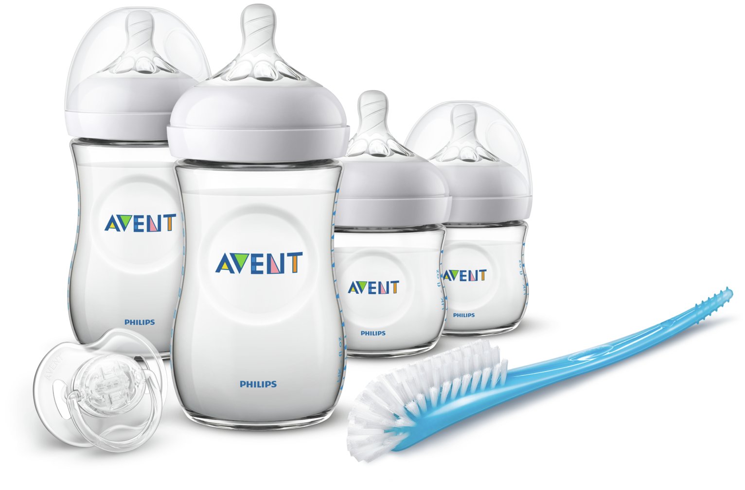 Bộ bình sữa, ty ngậm thiết kế tự nhiên Philips Avent - Màu Trắng
