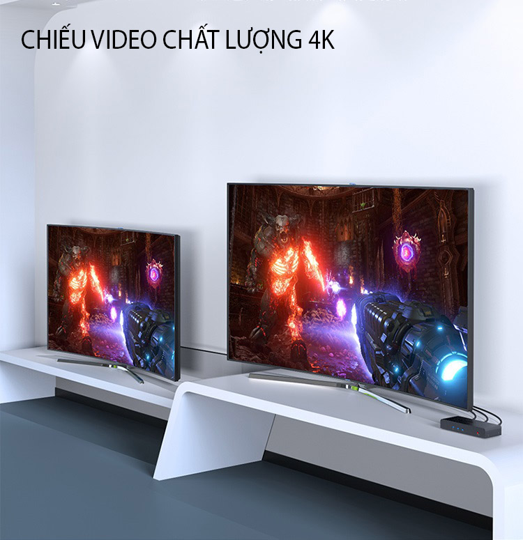 SOAIY Bộ Chia HDMI 1 Ra 2 Cổng UNITEK V130A Hỗ Trợ 4K Cao Cấp - Hàng Nhập Khẩu