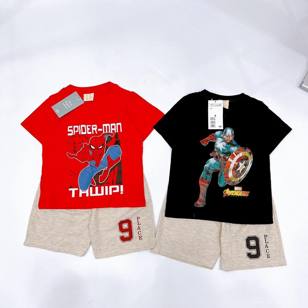 SET 2 BỘ ĐÙI BÉ TRAI SPIDERMAN 9 MÀU ĐỎ ĐEN