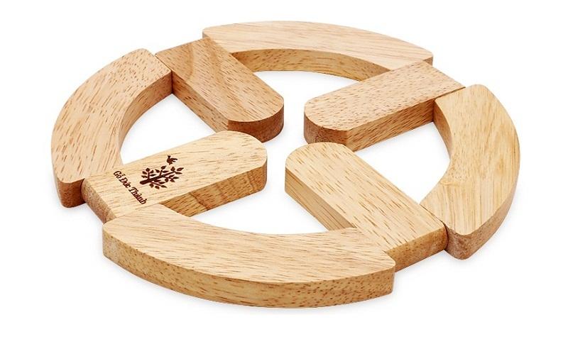 Miếng Lót Nồi Cách Nhiệt Bằng Gỗ, Rế Lót Nồi Tiện Gọn Có Thể Mở Rộng Cho Nồi To Hơn - Gỗ Đức Thành 09731