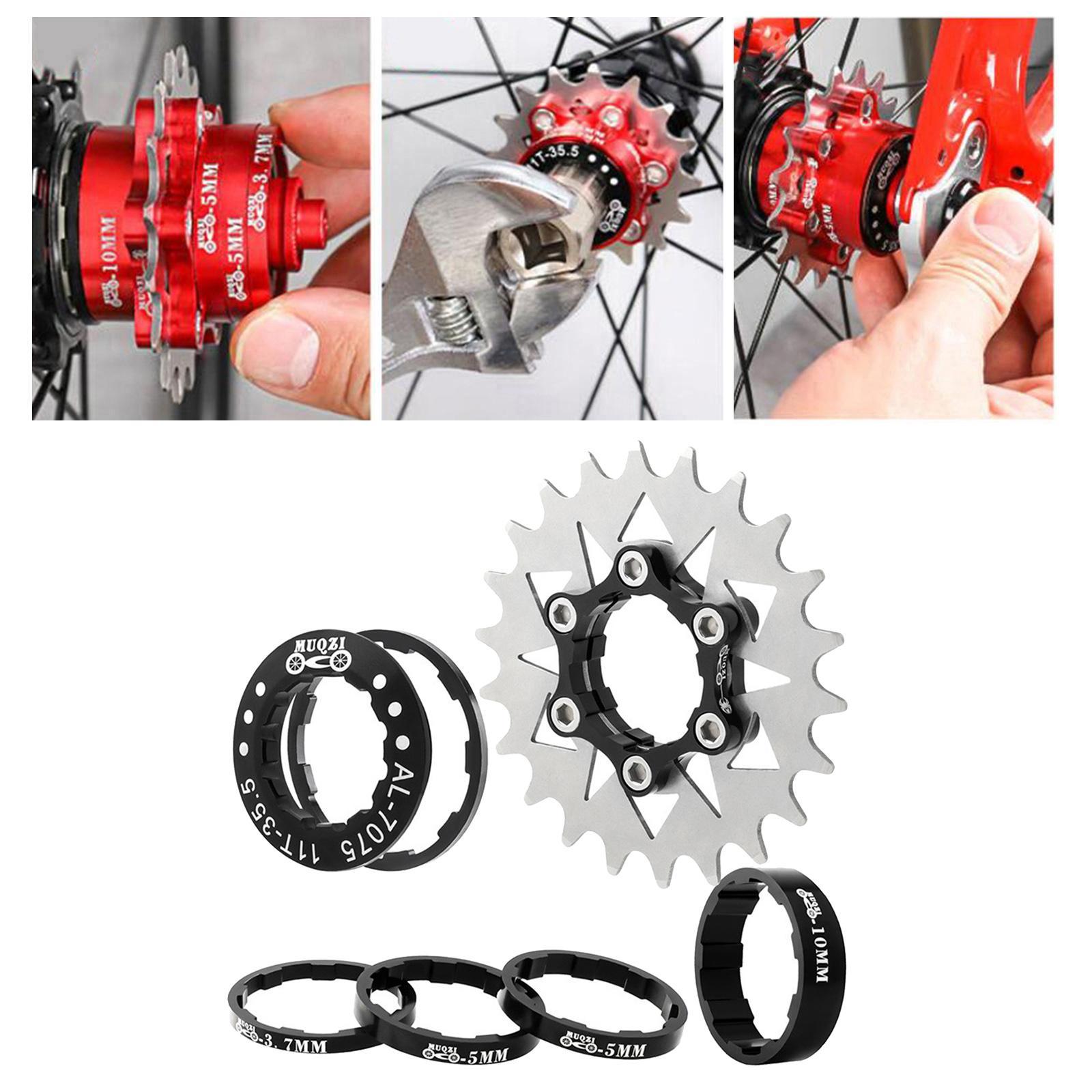 Single Speed Cassette Cog Fixed Gear Conversion Set for 7 to 10s Hubs