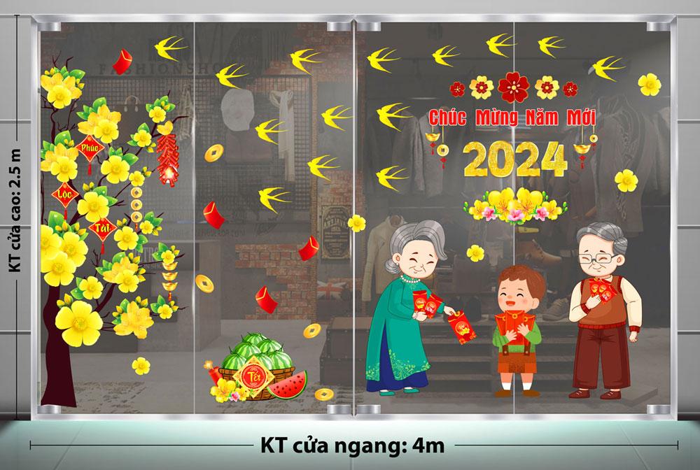 DECAL TRANG TRÍ TẾT 2024 CHO KHU NGHĨ DƯỠNG