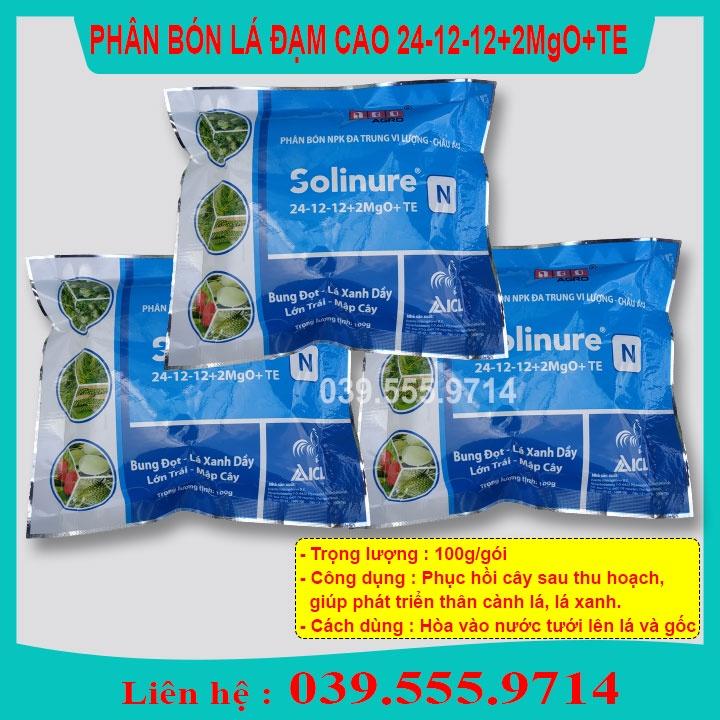 Combo 3 Gói Phân bón Đạm Cao 24-12-12+2mgO+TE(100g) - Mập Cây, Kích mầm lá xanh dày, Lớn Trái,