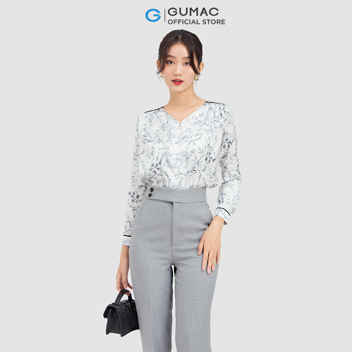 Quần tây nữ GUMAC QC06005 ống đứng 2 nút