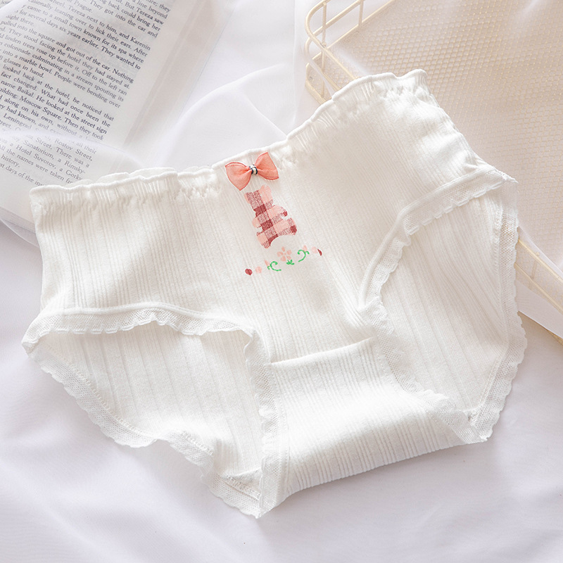 Set 5 Quần lót cotton nữ viền ren cạp nhún họa tiết hoa dễ thương QLN38