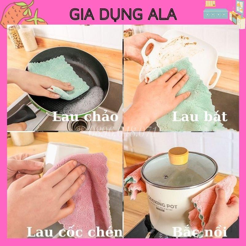 Khăn Lau Đa Năng Siêu Thấm, Khăn Lau Bếp Combo 10 Chiếc 2 Mặt Dày Dặn, Lau Bát Đĩa Nhà Bếp