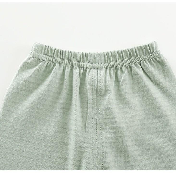 Bộ cotton tre dài tay cho bé nằm điều hòa hàng quảng châu cao cấp