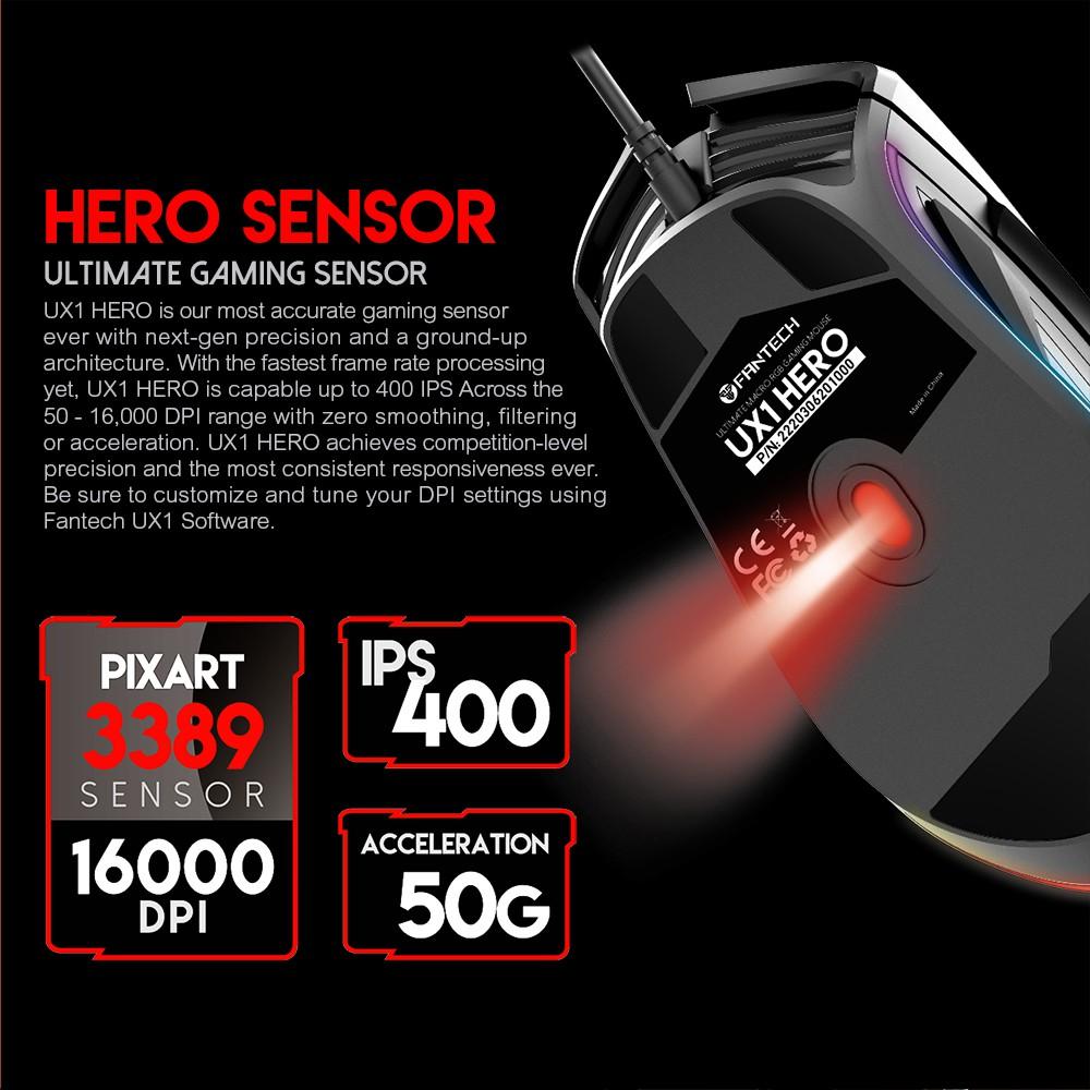 Chuột Gaming Có Dây Fantech UX1 HERO 16000DPI -HÀNG CHÍNH HÃNG