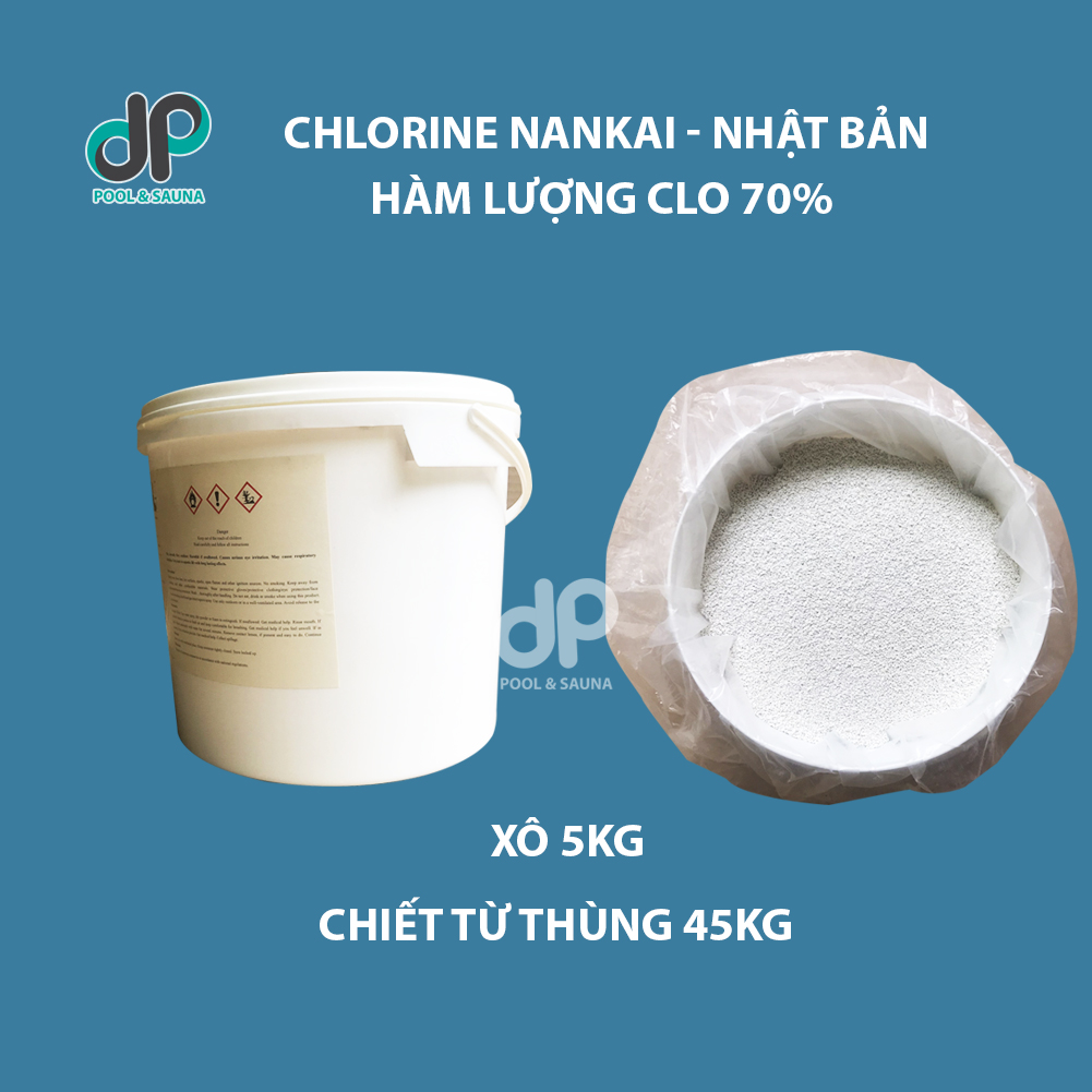 5Kg Clorin Nhật 70%, chlorine Nankai 70% Nhật Bản - Xử lí nước bể bơi, diệt rêu tảo, khử trùng, sát khuẩn, tẩy trắng cực kì hiệu quả