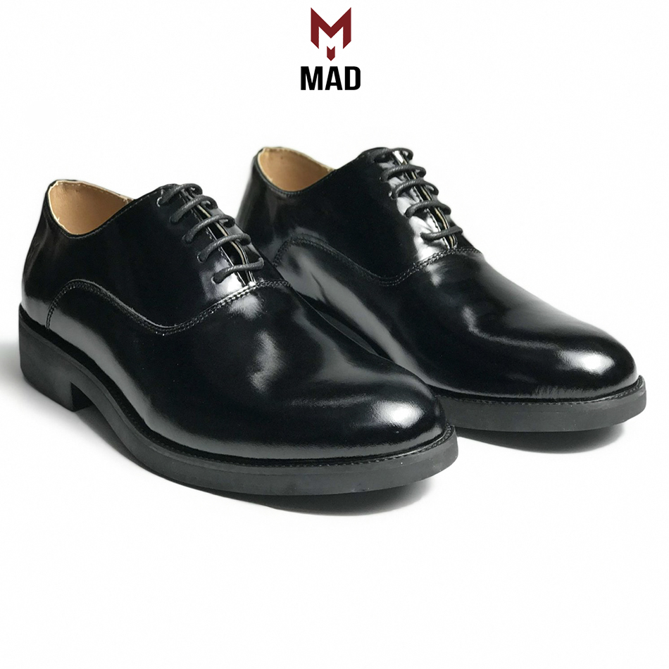 Giày công sở nam Plain Oxford MAD Black buộc dây chính hãng cao cấp da bò nhập khẩu uy tín chất lượng tốt