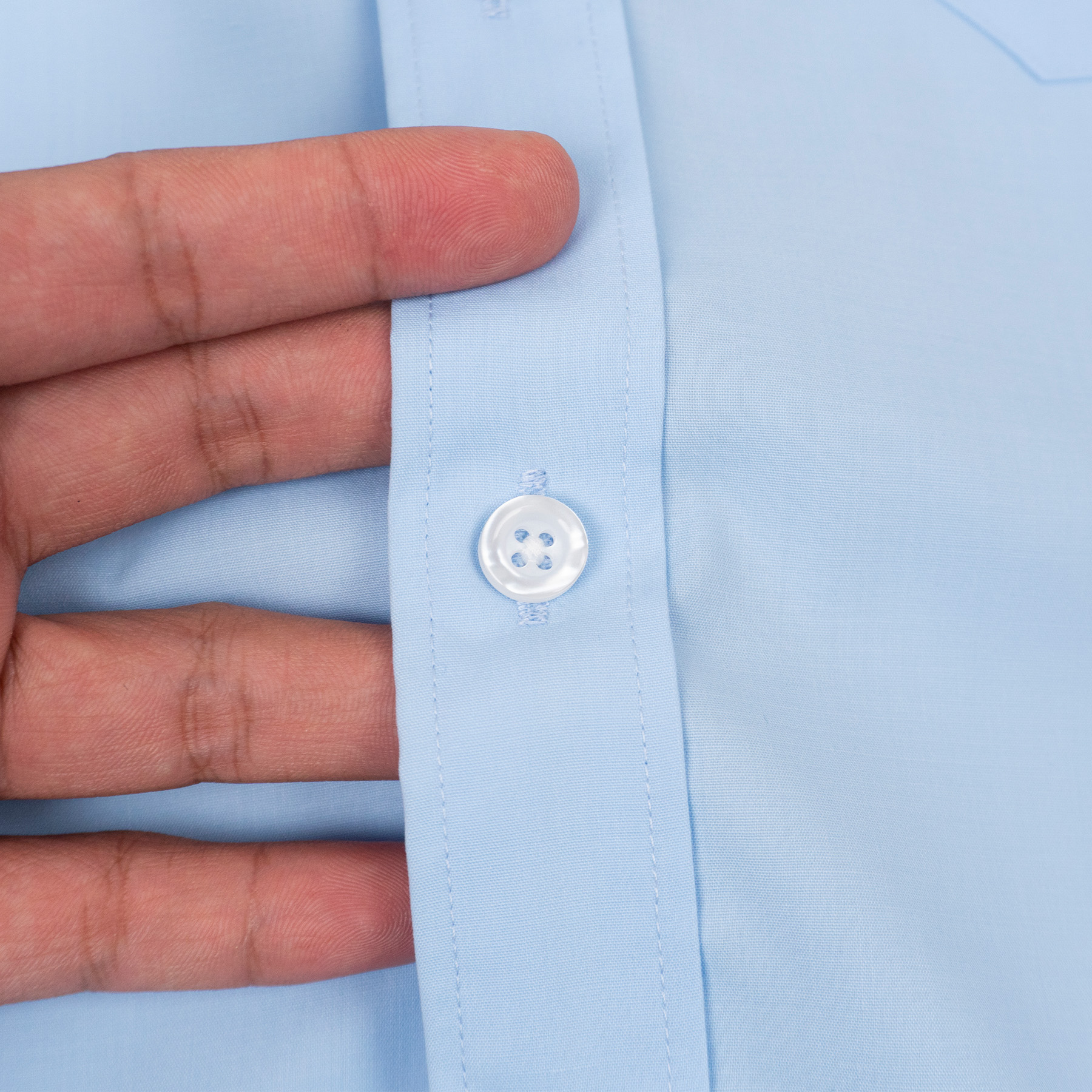 Áo Sơ Mi Nam Công Sở Trung Niên Anton Somianton Xanh Trơn Ngắn Tay Vải Cotton - XSN14