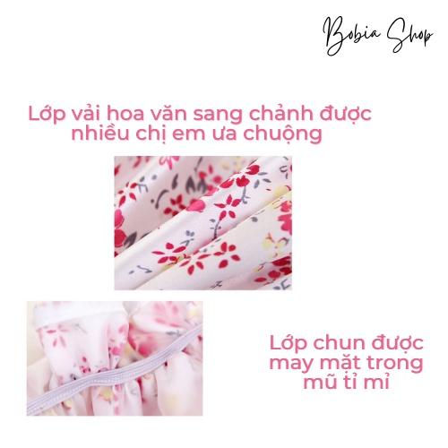 Mũ tắm, mũ ủ tóc lụa satin 2 lớp dày dặn chống thấm nước tốt