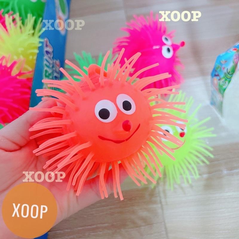Đồ chơi ! Bóng silicone hình nhím phát sáng mát xa tay cho bé