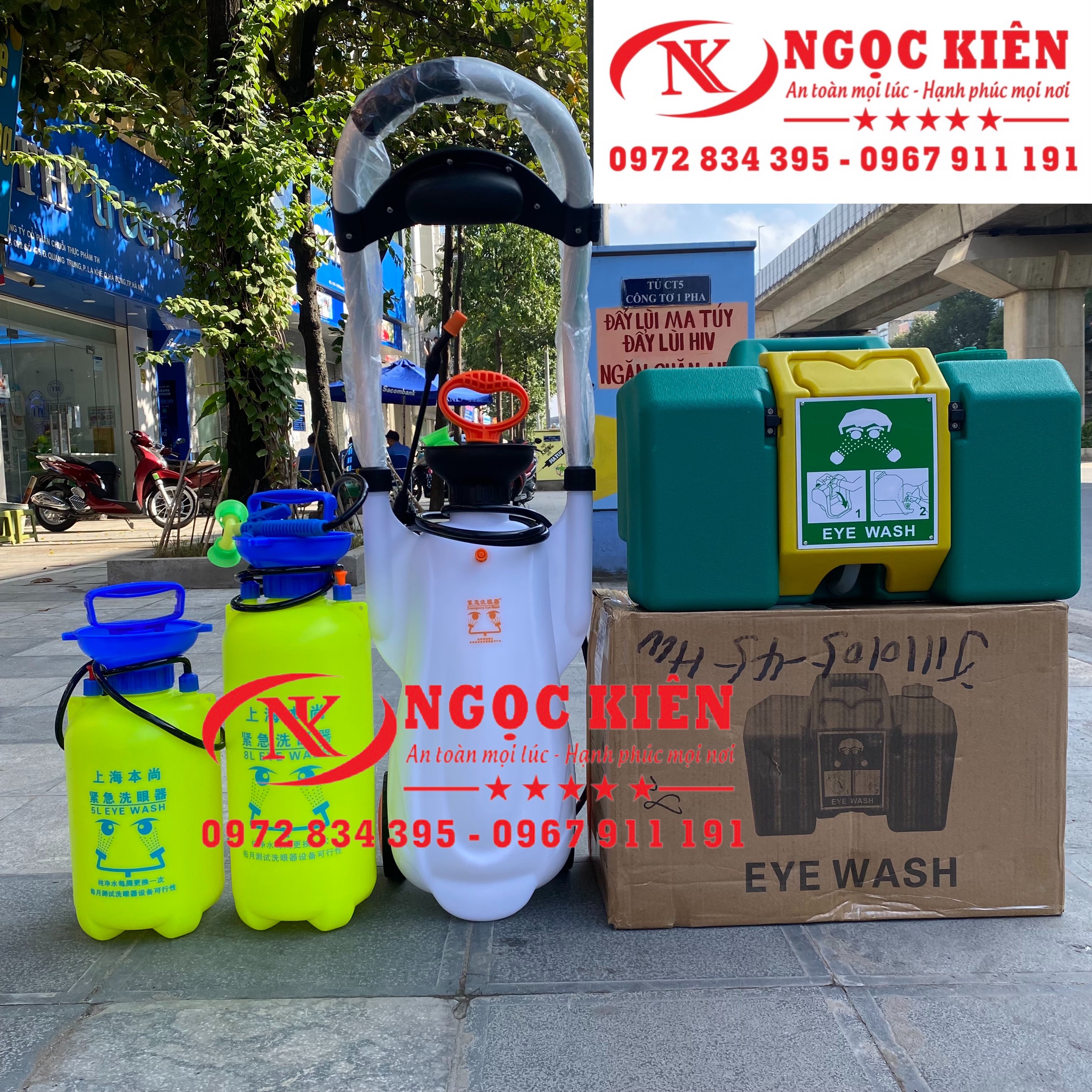 Vòi rửa mắt khẩn cấp kèm rửa tay inox 304