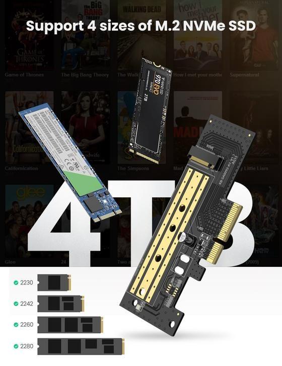 Ugreen UG70503CM302TK M.2 NVME card chuyển ra PCle 3.0 4X Express - HÀNG CHÍNH HÃNG