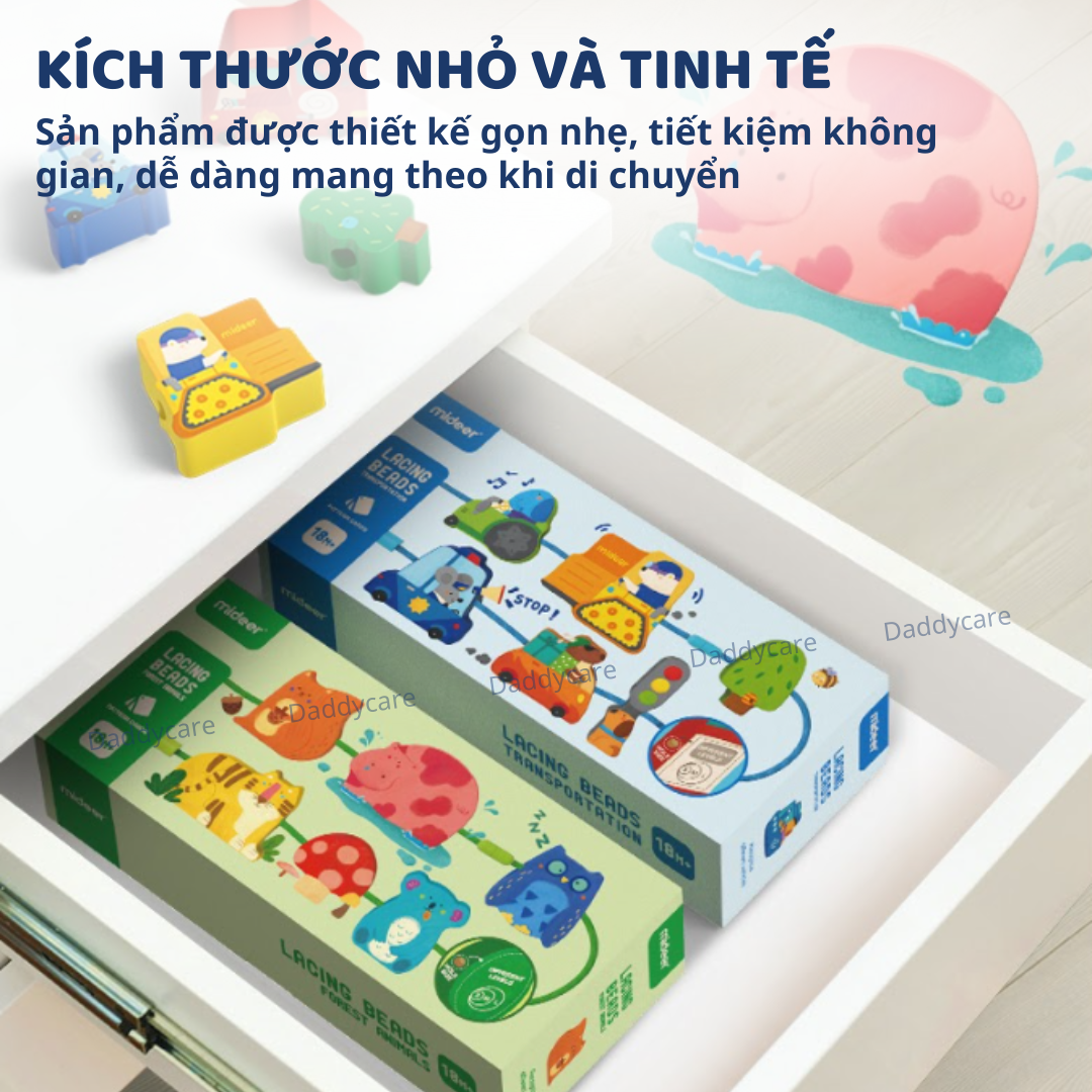 Đồ chơi montessori xâu hạt cho bé phát triển tư duy Logic Mideer Lacing Beads