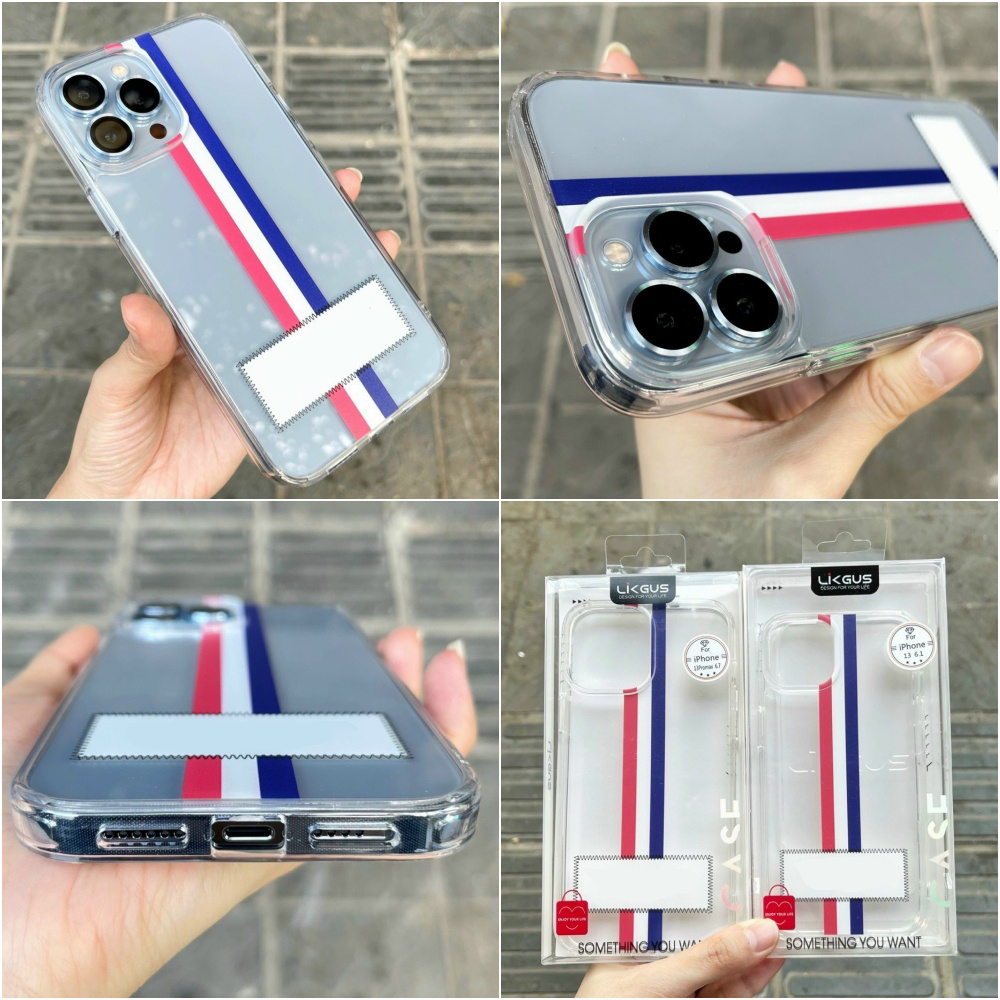 Ốp lưng chống sốc cho iPhone 14 Plus (6.7 inch) hiệu Likgus Thom Browne (bảo vệ toàn diện, chất liệu cao cấp, thiết kế thời trang 3 sọc màu) - hàng nhập khẩu