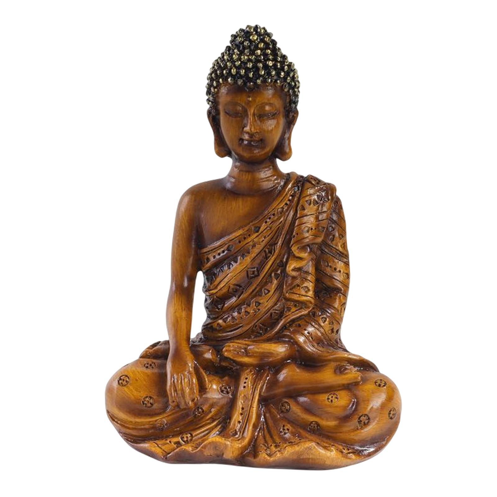 Resin Buddha Statue Thailand Buddha Figurine for Living Room Garden Tabletop