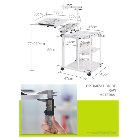 Bàn Máy Tính Di Động 2 dạng ngồi ghế hoặc ngồi trên giường Simple Way Life Chỉnh Xoay Kệ Sách
