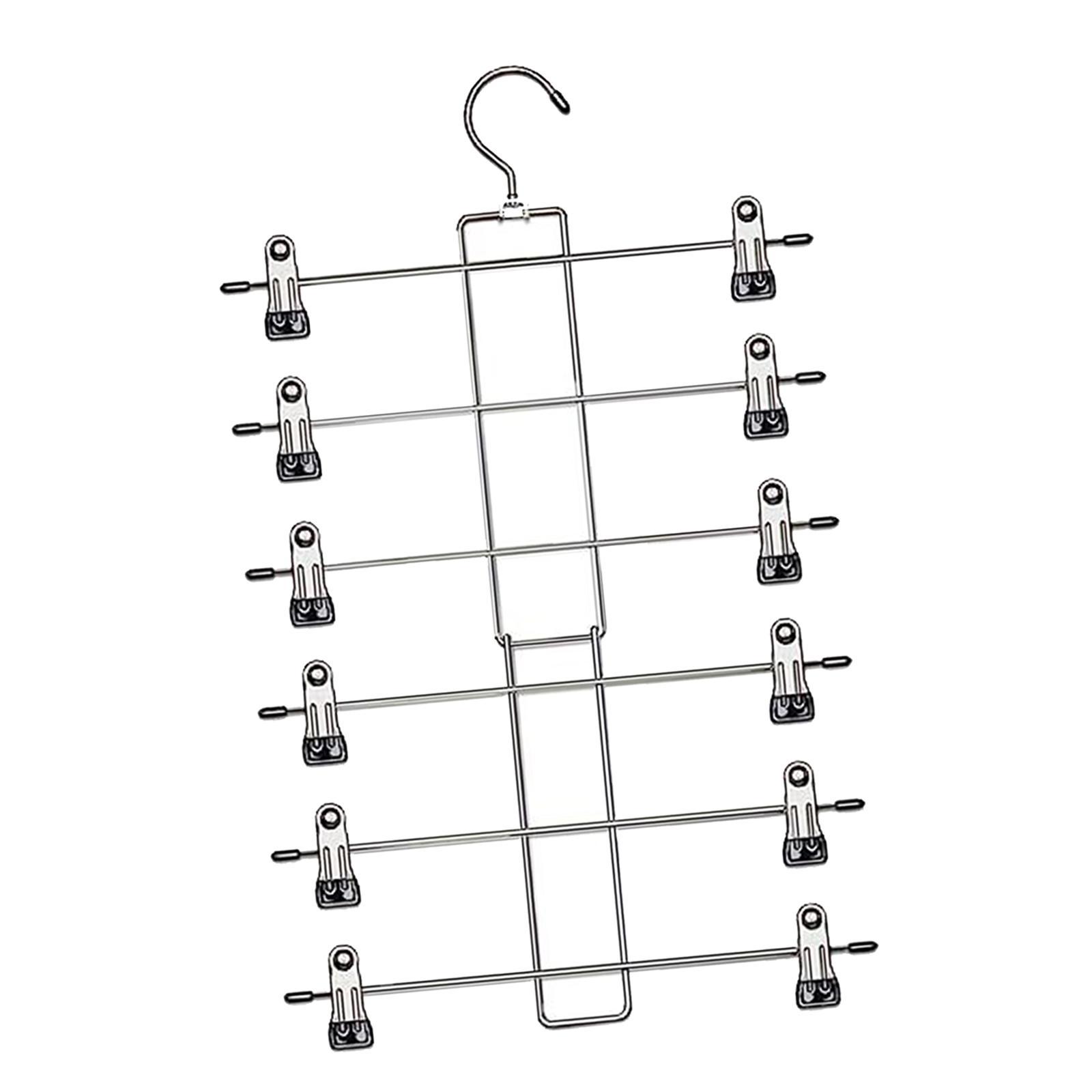 Skirt Hanger Heavy Duty 6 Tier Pants Hanger for Slacks Kids Clothes Shorts