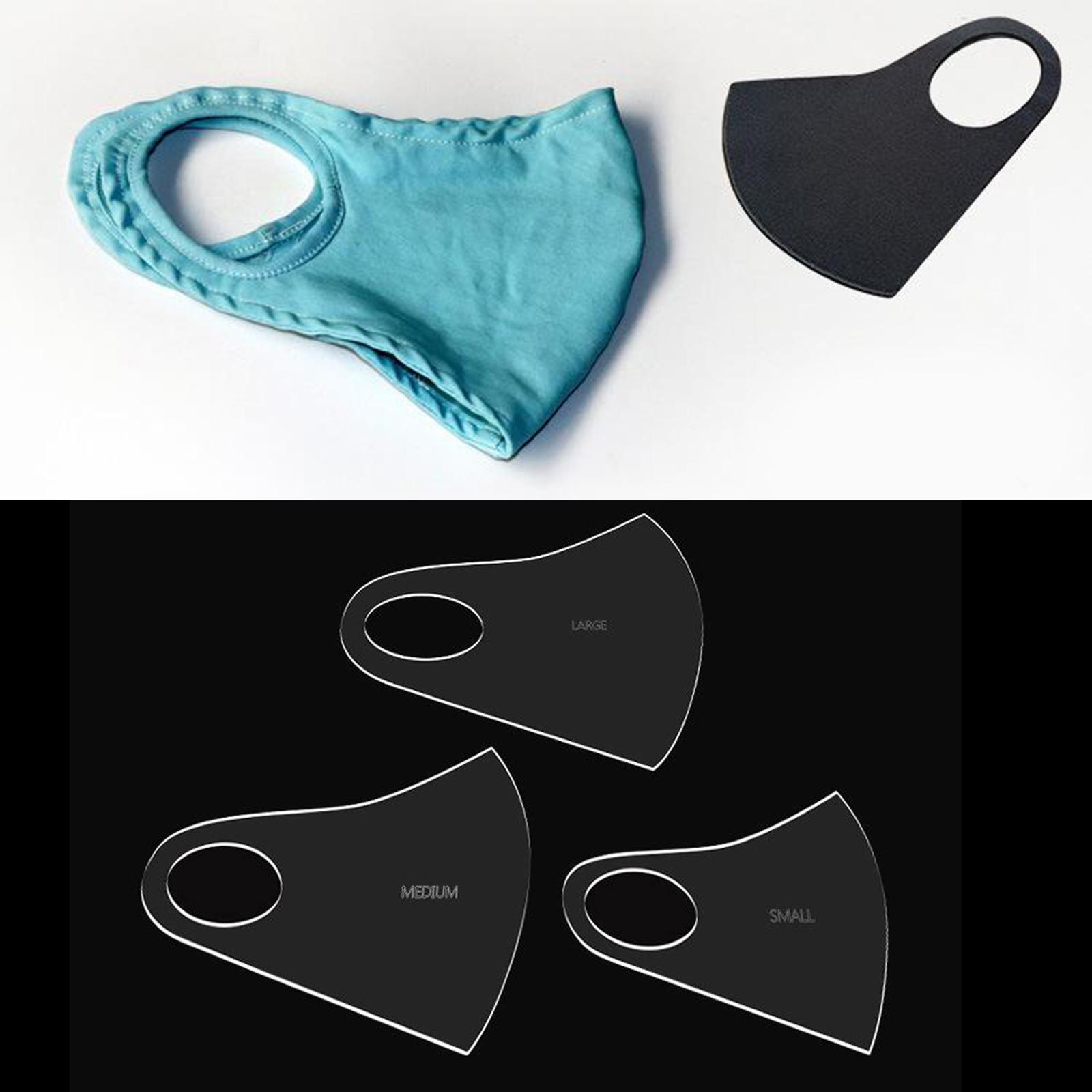 1 Set Acrylic Face Mask Template, Transparent Sewing Guide, Professional Mask Making Clear Template, Various Size - 3 Types