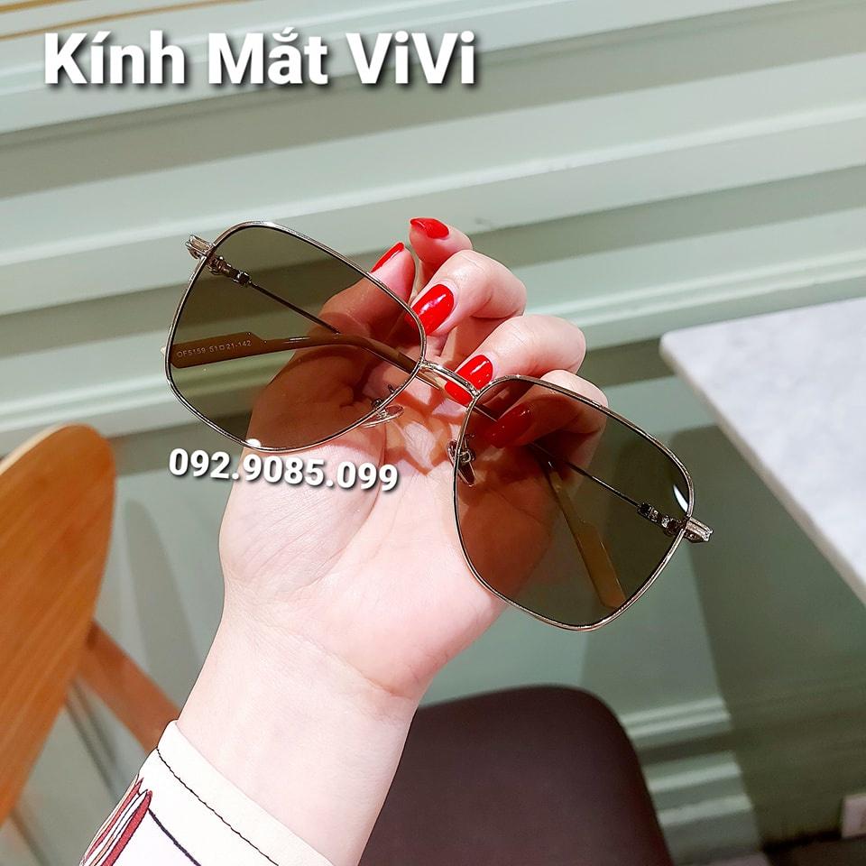 Kính mát nam nữ mắt vuông vát cạnh kim loại chống UV màu sắc thời trang VIVIEYEWEAR OF5159