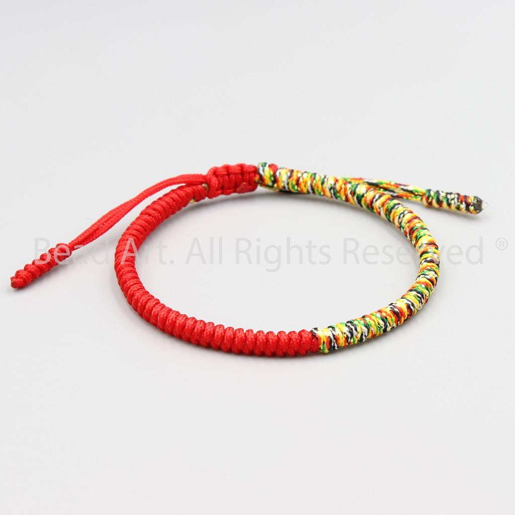 Vòng Tay Dây Ngũ Sắc Thắt Chỉ Màu Tibet Handmade , Hợp Mệnh Hoả, Thổ, Vòng Tay Phong Thuỷ, Chuỗi Hạt - Bead Art