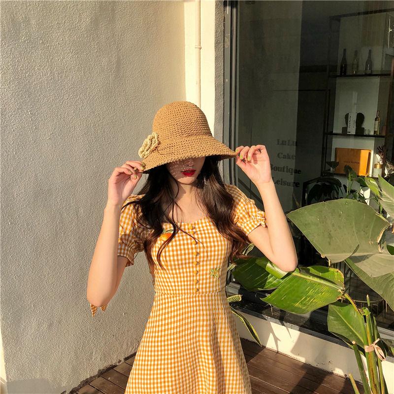 CHENGRUI Trang phục mùa hè 2021 Pháp Vintage ngọt ngào mối tình đầu siêu cổ tích Plattern váy sen phong cách phương Tây thắt lưng váy