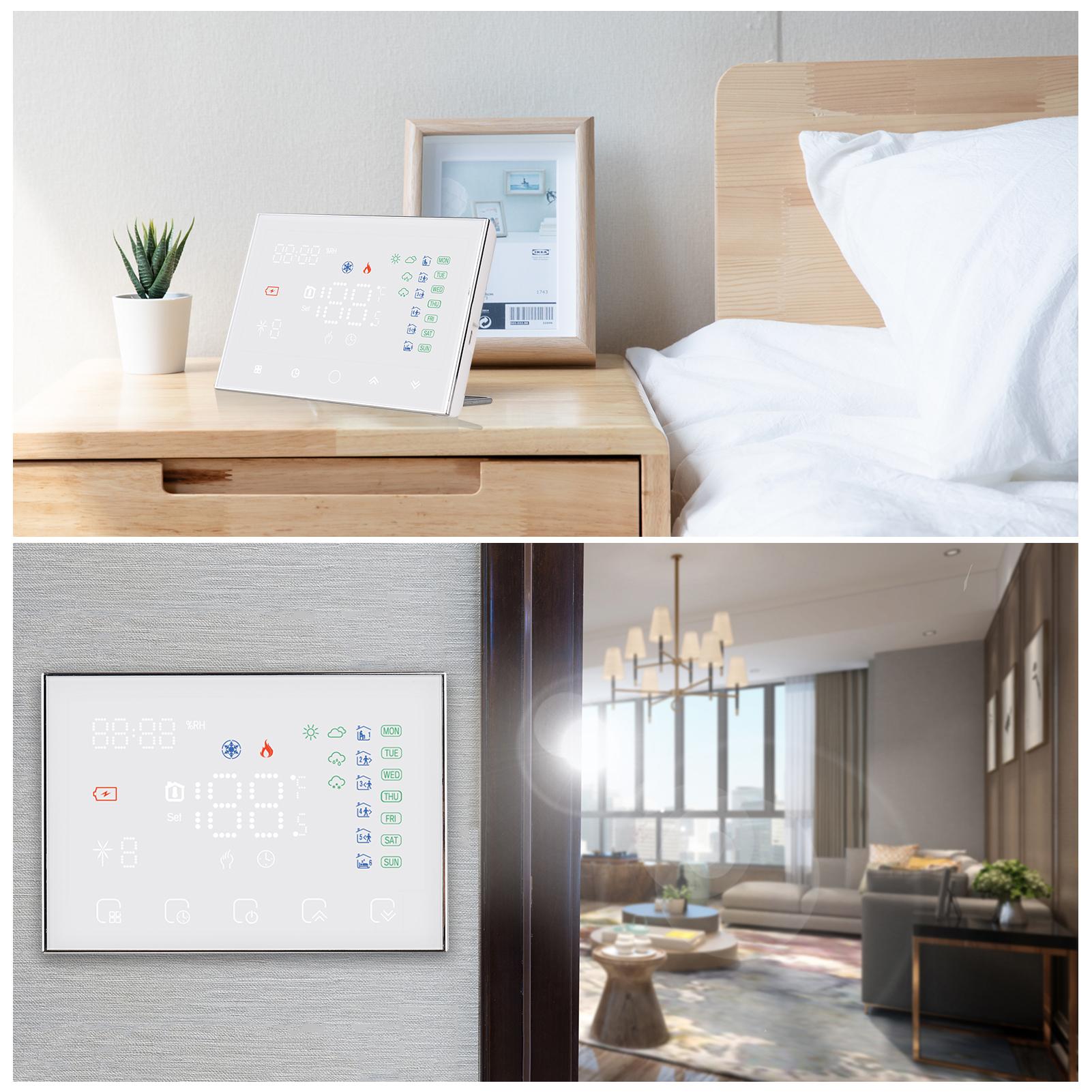 Programmable Smart Digital Thermostat Room Temperature Controller with LED Touchscreen WiFi for Google Home Alexa Home