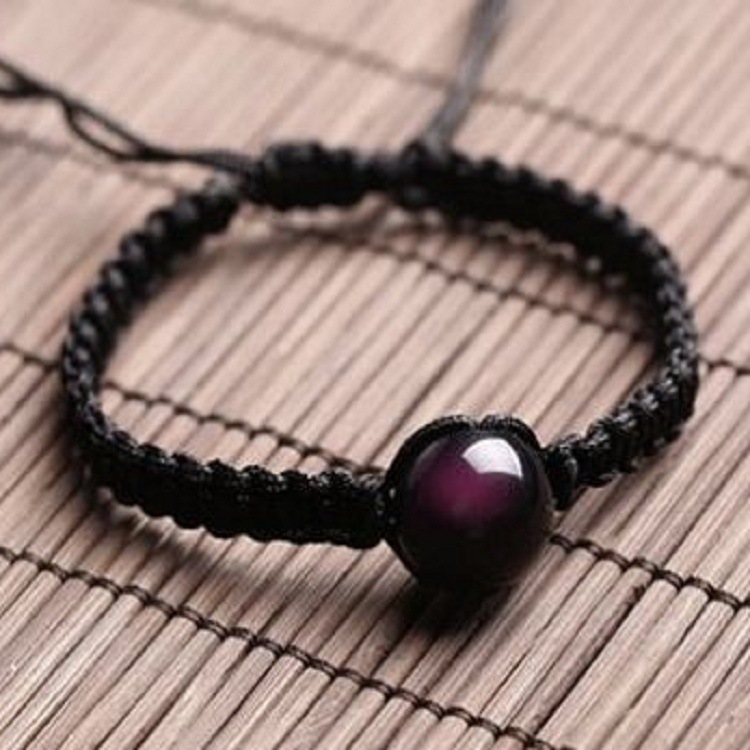 Vòng Tay May Mắn Hạt Đá Phong Thủy Đá Núi Lửa Obsidian