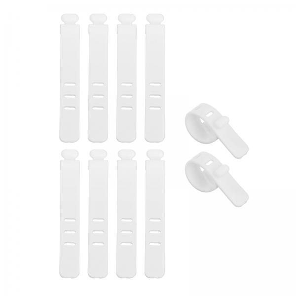 2x10Pcs White Cable Ties Fastening Cable Strap for Data Cable Cord Cables Desk
