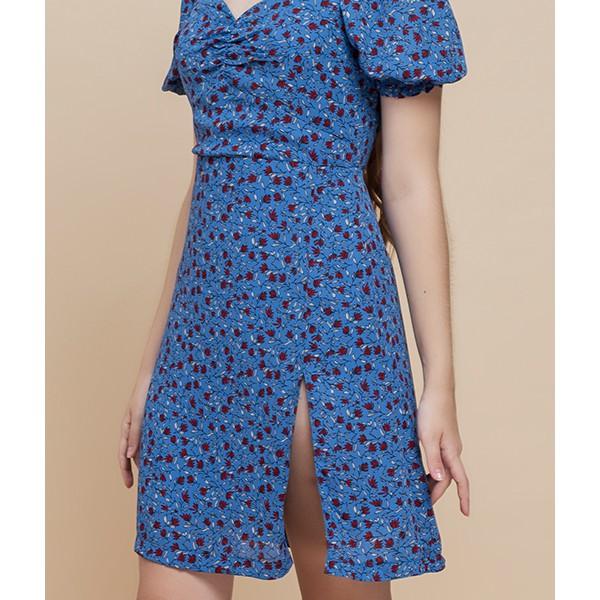 Đầm nữ Callia Sohee Blue nhúng ngực, tay bồng