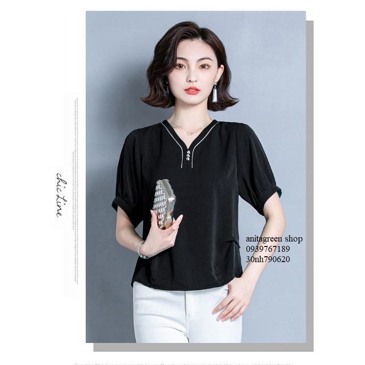 Nh790620-ÁO KIỂU NỮ VIỀN TAY NGẮN