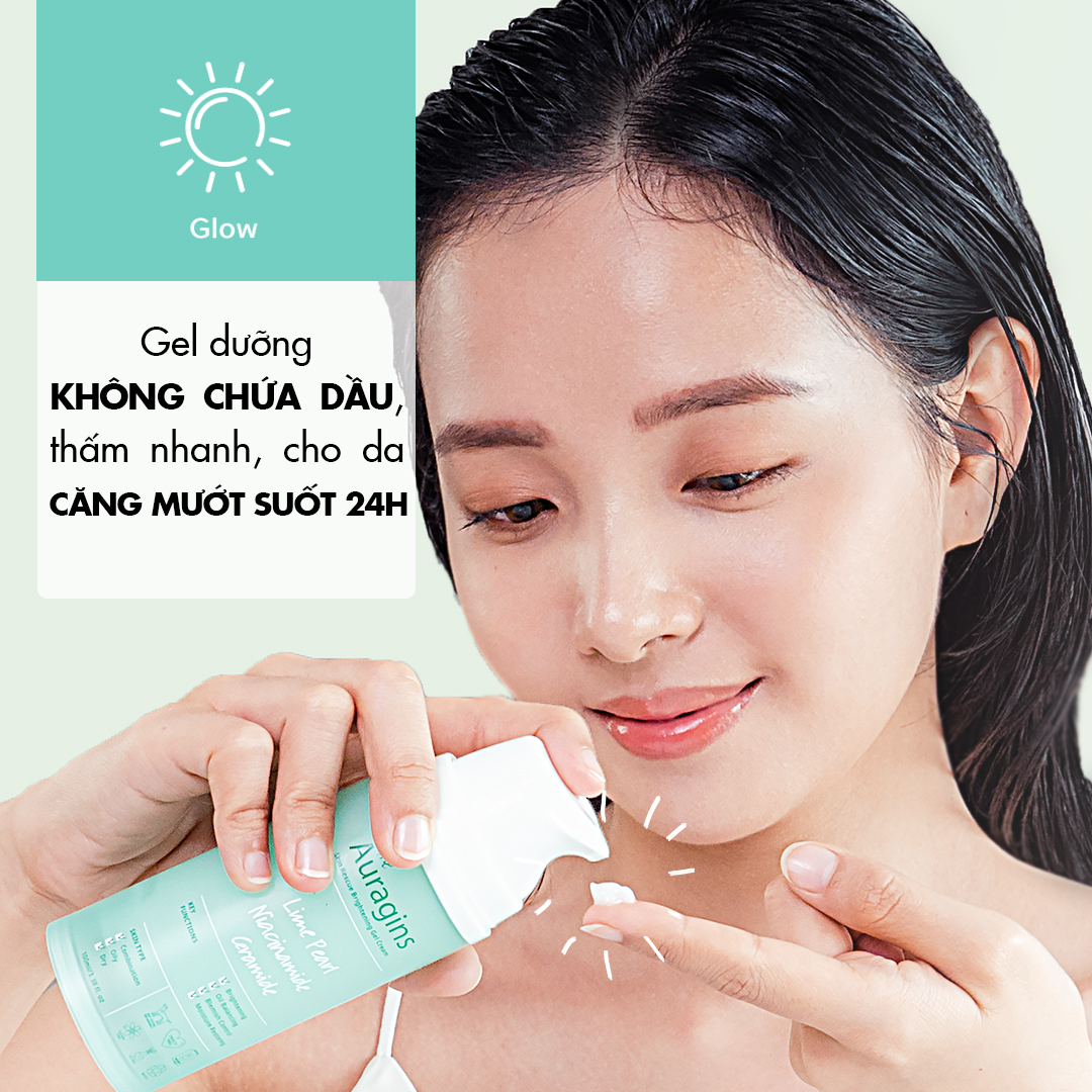 Gel dưỡng ẩm ngừa mụn, giảm thâm The Auragins Skin Rescue Brightening Gel Cream 100ml