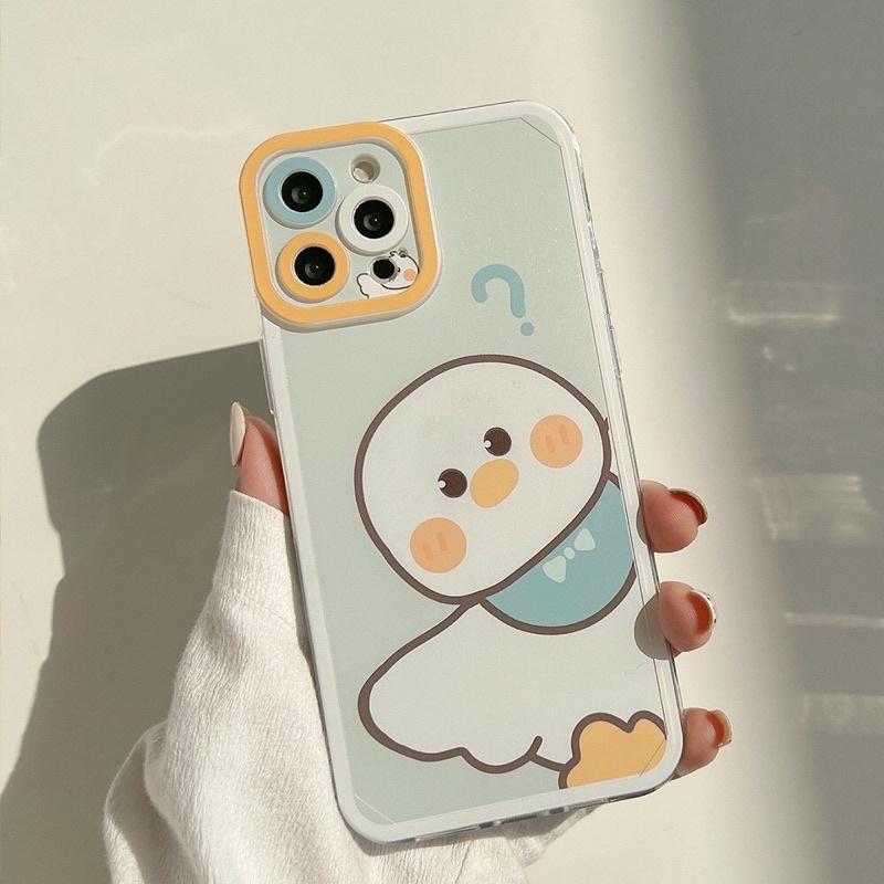 Ốp Lưng dành cho iPhone 13 Pro Max, 13/13 Pro , 11, 11 Pro Max, 12 Pro Max vịt con siêu cute loại dẻo viền camera nhựa