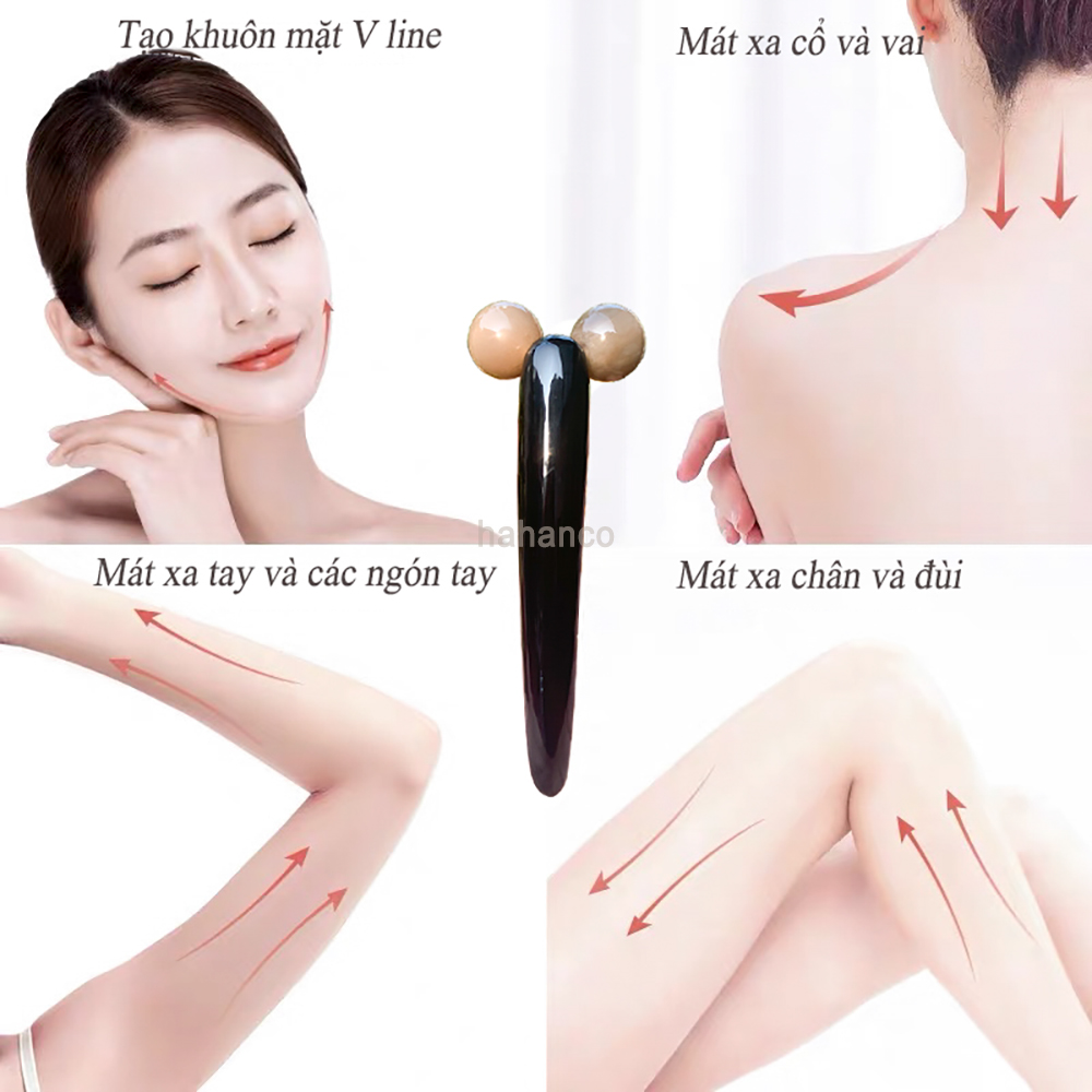 Cây lăn Massage 3D nâng cơ mặt và body bằng sừng /không tĩnh điện ️- MH826 - Chăm sóc sức khỏe