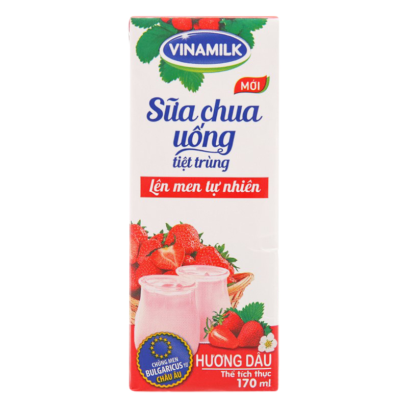 Thùng 48 Hộp Sữa Chua Uống Hương Dâu Vinamilk (170ml)